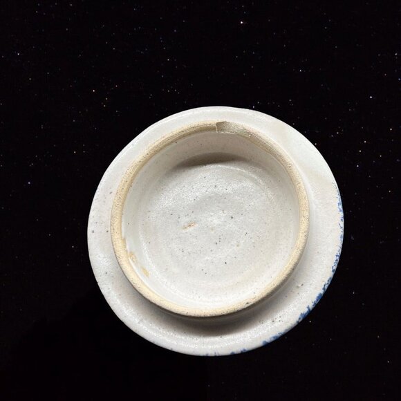 Antique Stoneware Large Cookie Jar 3D Vintage Studio Art Pottery 13”T 8”W - Picture 9 of 9